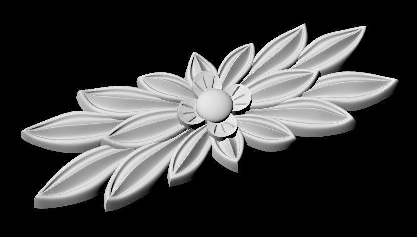 Central decor ornament for furniture 3D model_2