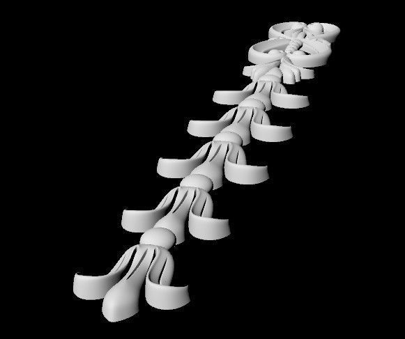 Central decor ornament for furniture 3D model_4