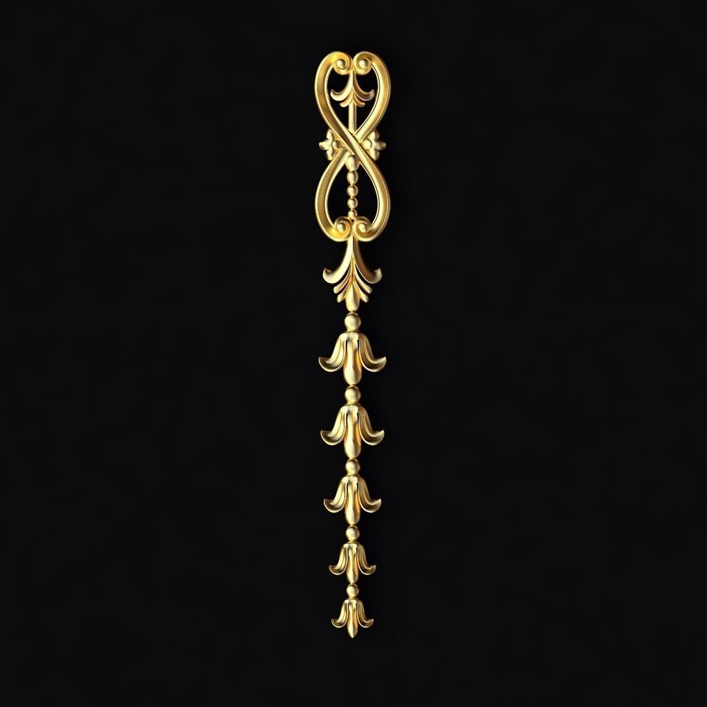 Central decor ornament for furniture 3D model_1