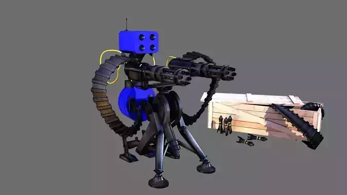 TF2 Sentry gun with munition 3D model