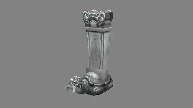 Cartoon tortoise Sculpture - Asian Stele - tombstone