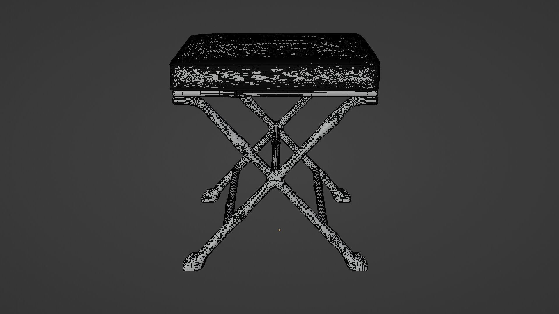 Faux Bamboo Footstool 3D model_5