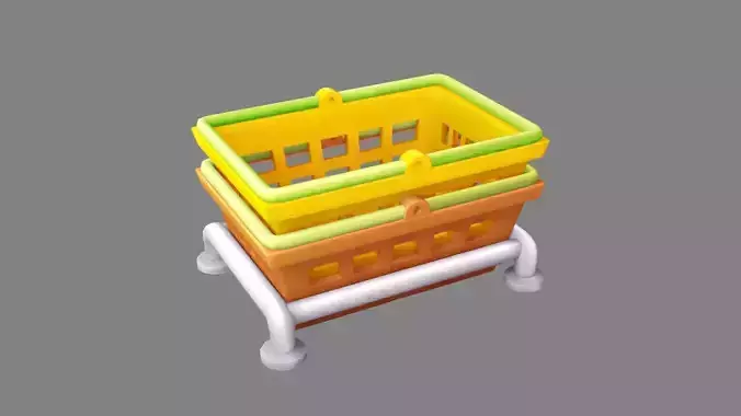 Cartoon shopping basket - plastic basket - shopping cart