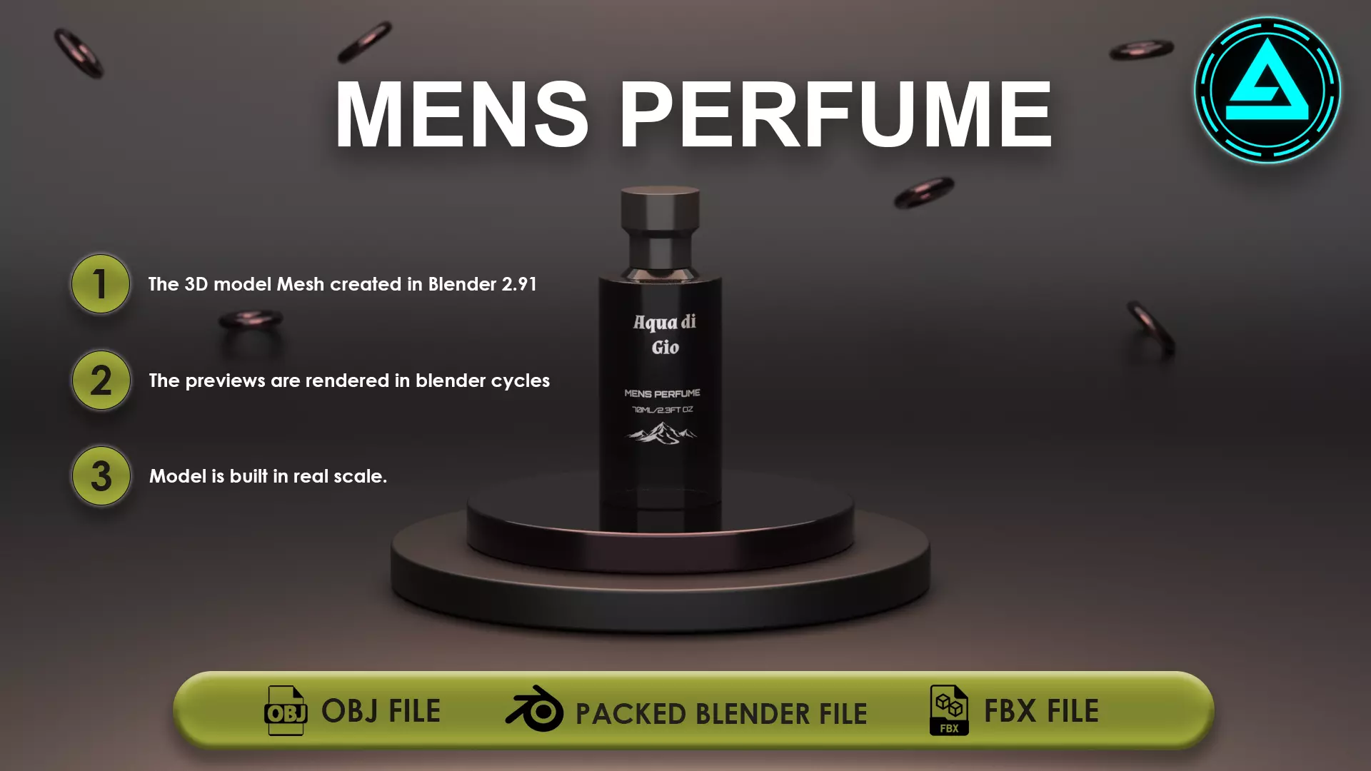 Perfume Low-poly 3D model_0