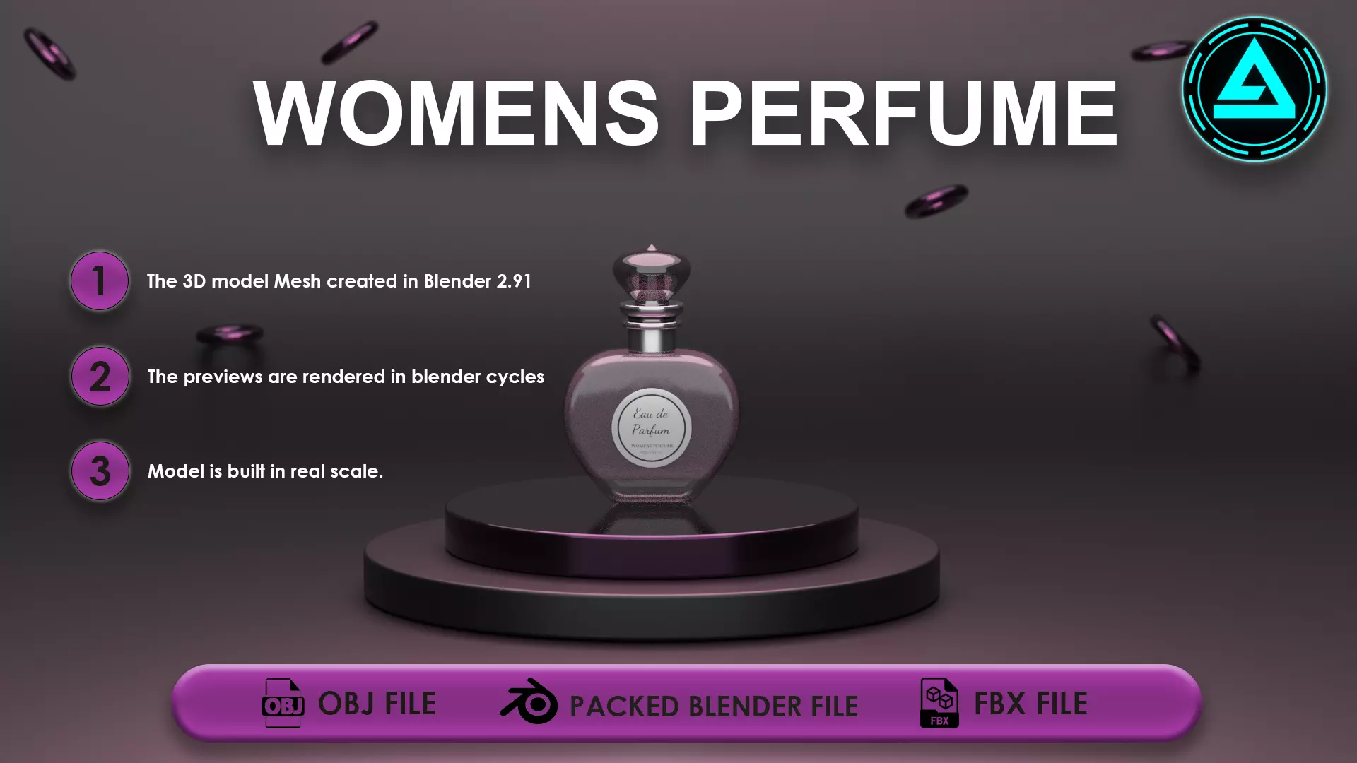 Perfume Low-poly 3D model_0