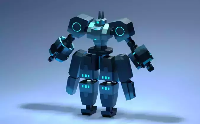 Futuristic Cybernetic Robot -  Low-poly 3D model