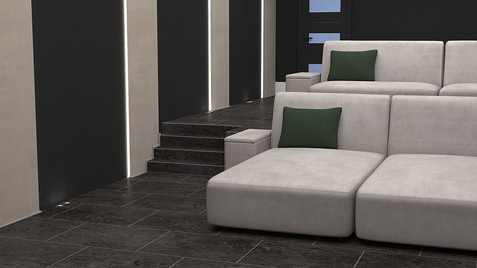 Home Cinema Interior 3D model 5