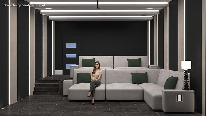 Home Cinema Interior 3D model 2