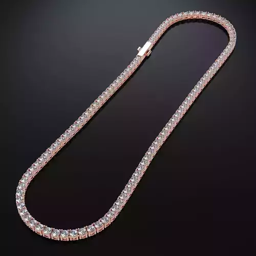 3mm Diamonds Tennis chain 3D print model