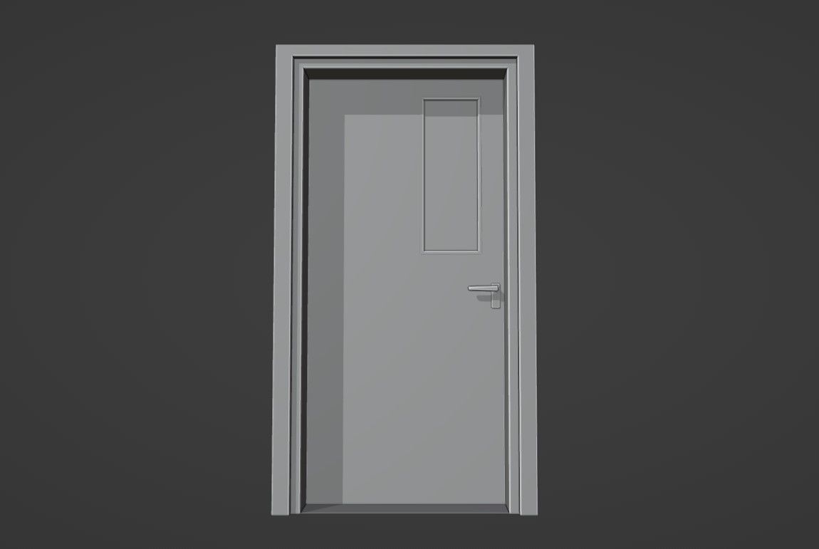 Metal Door Low-poly 3D model_14