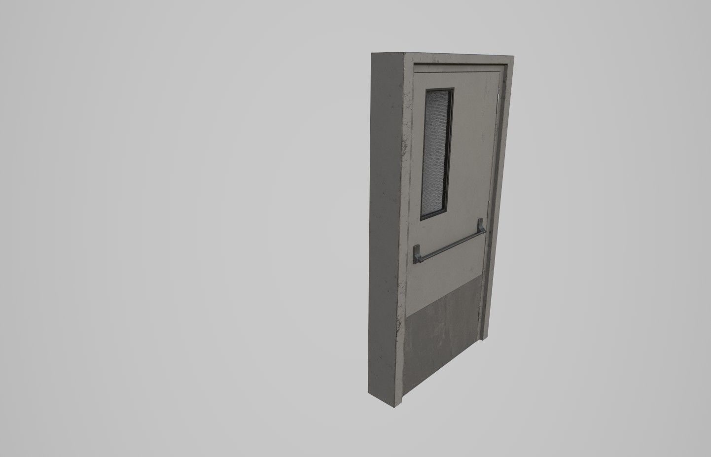 Metal Door Low-poly 3D model_2