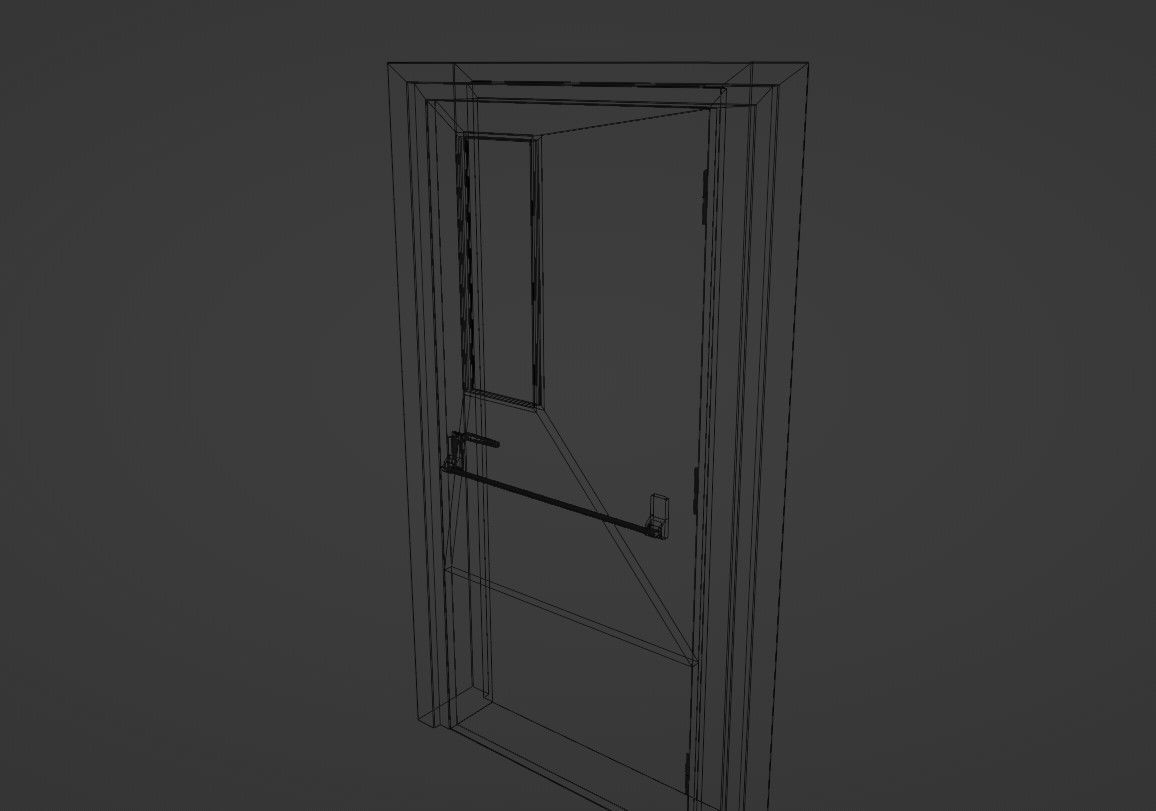 Metal Door Low-poly 3D model_19