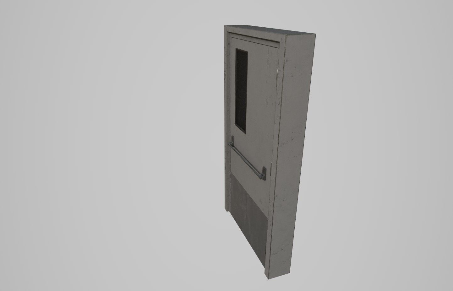Metal Door Low-poly 3D model_4