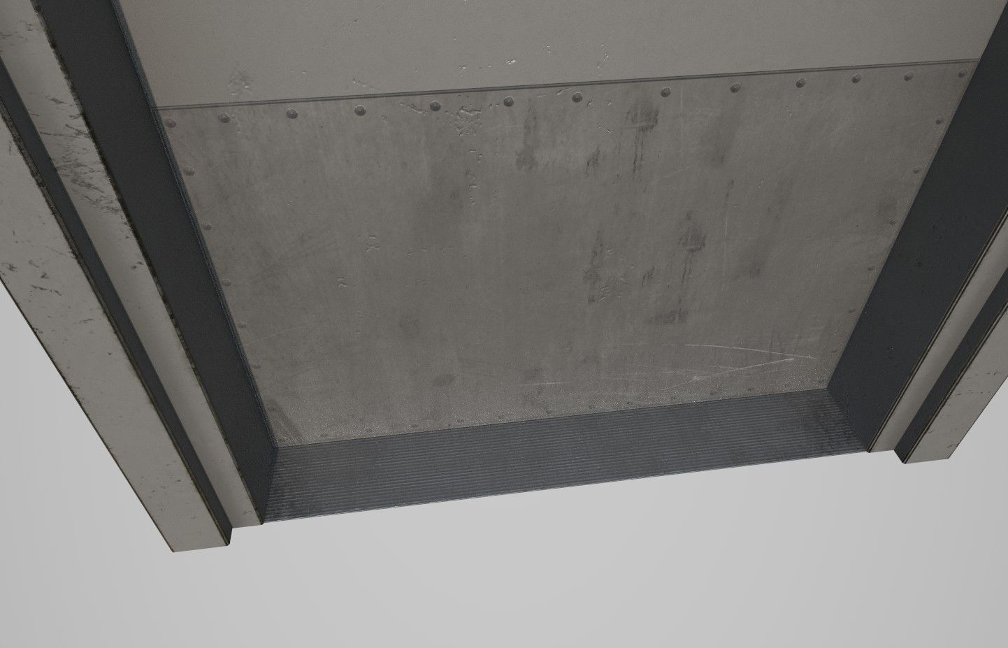 Metal Door Low-poly 3D model_9