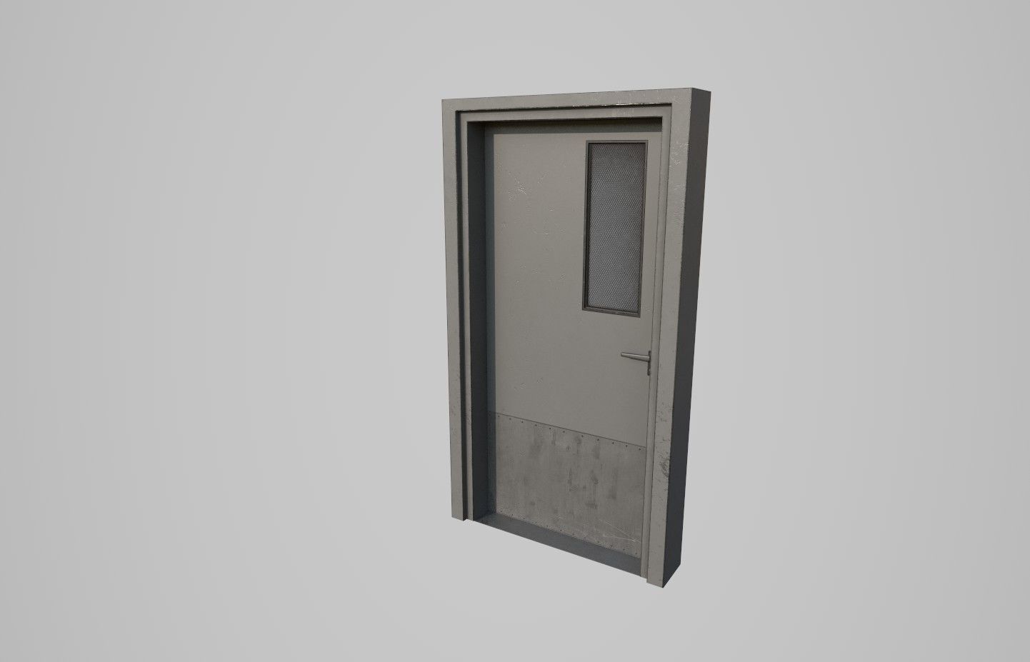 Metal Door Low-poly 3D model_1