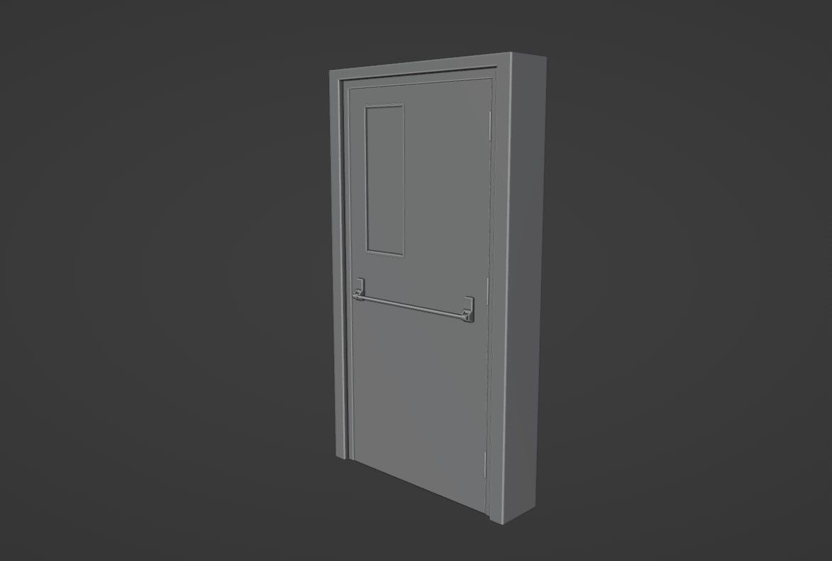 Metal Door Low-poly 3D model_12