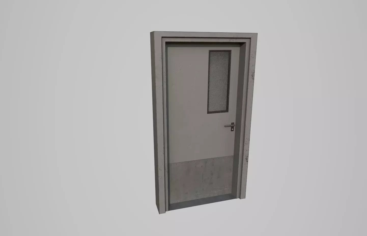 Metal Door Low-poly 3D model_0