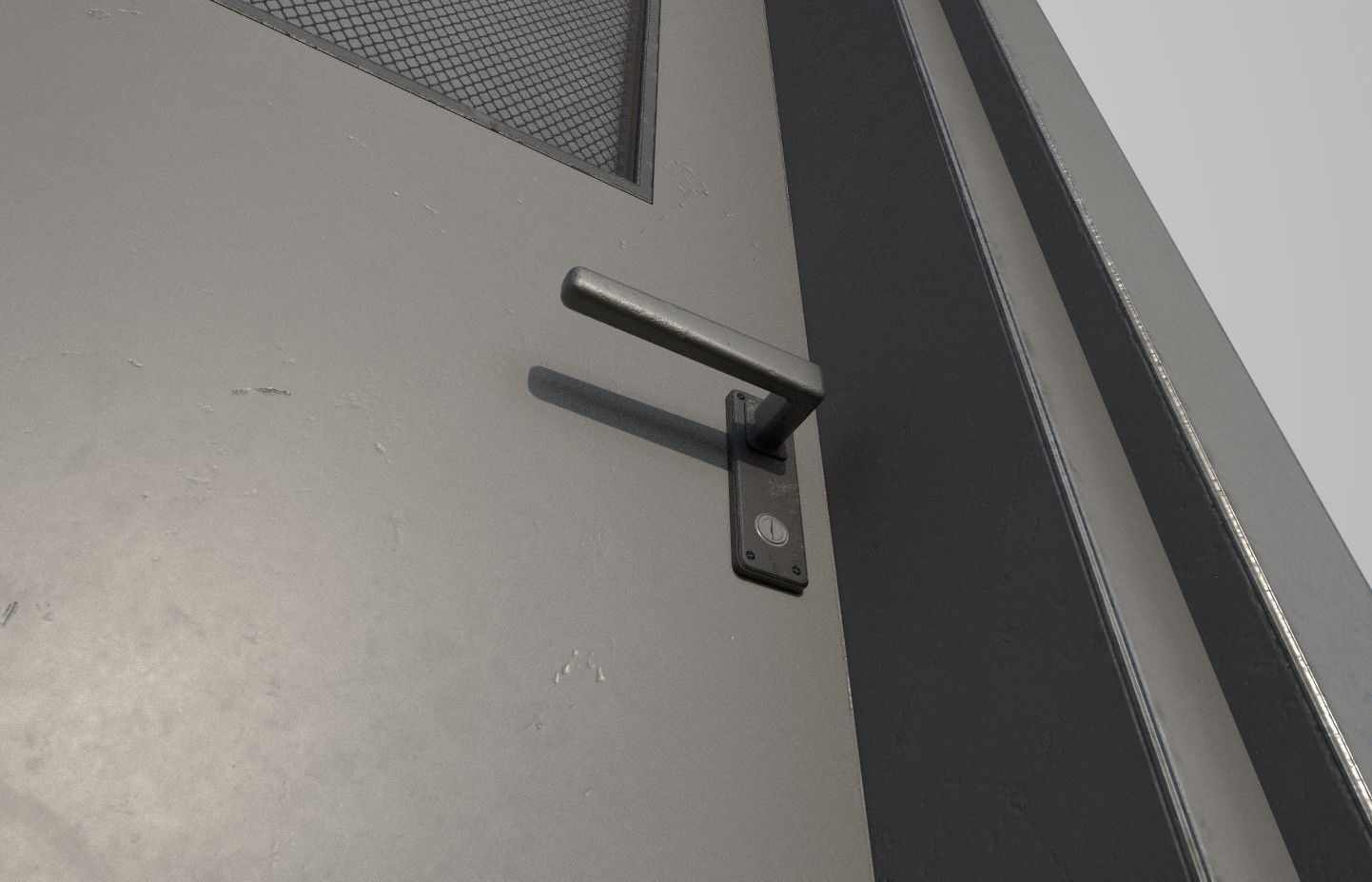 Metal Door Low-poly 3D model_8