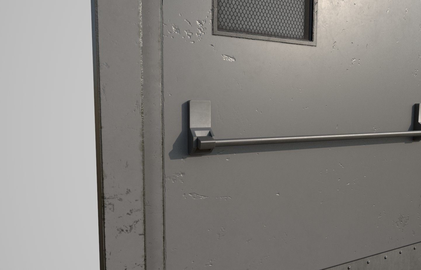 Metal Door Low-poly 3D model_6