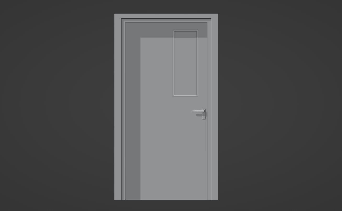 Metal Door Low-poly 3D model_10