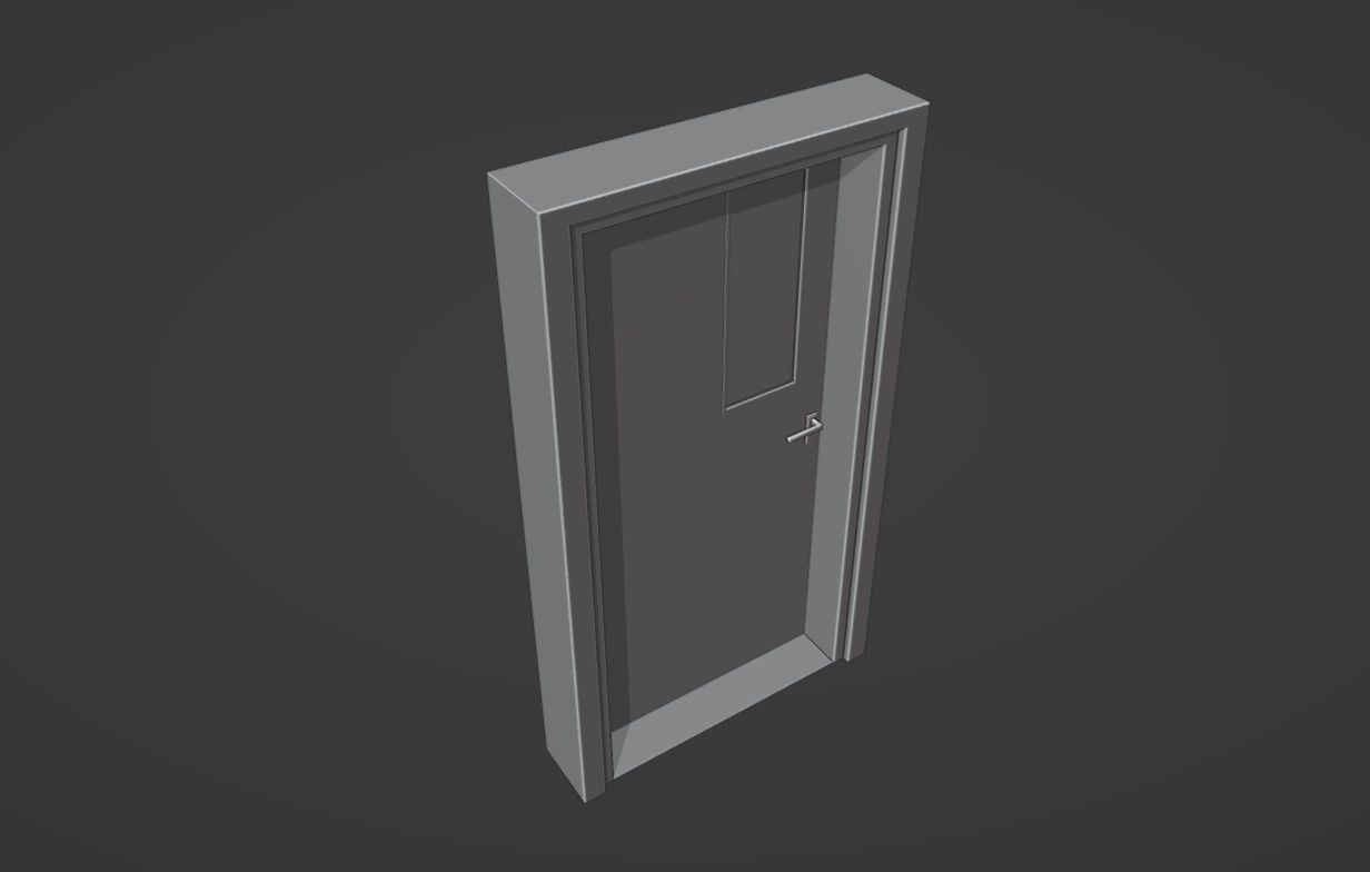 Metal Door Low-poly 3D model_13