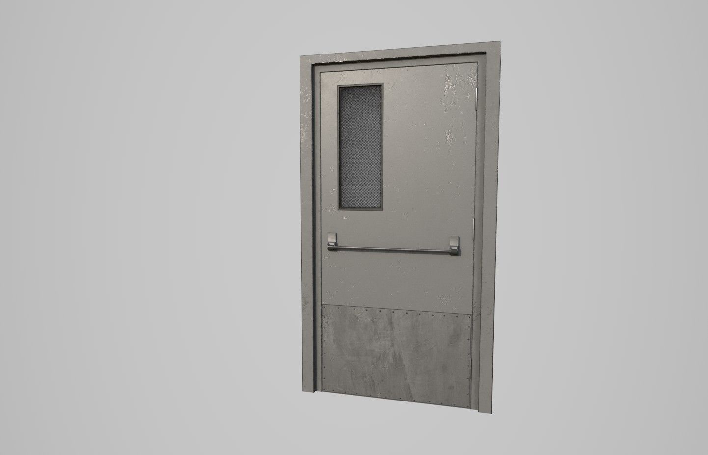 Metal Door Low-poly 3D model_3