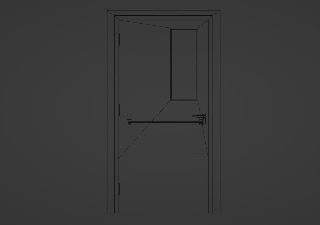 Metal Door Low-poly 3D model_16