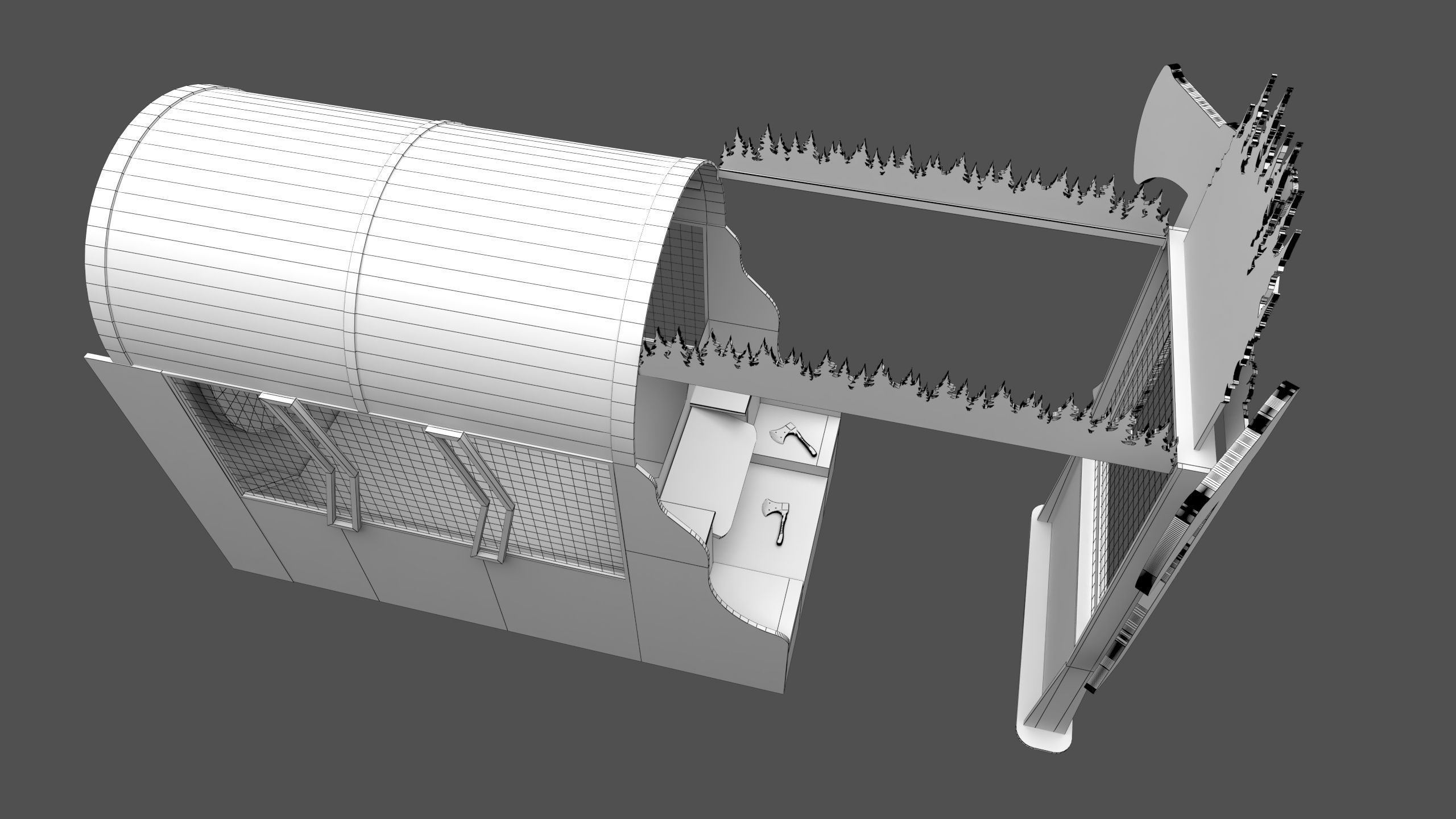 Bay Tek Axe Master Throwing Arcade Machine 3D model_8