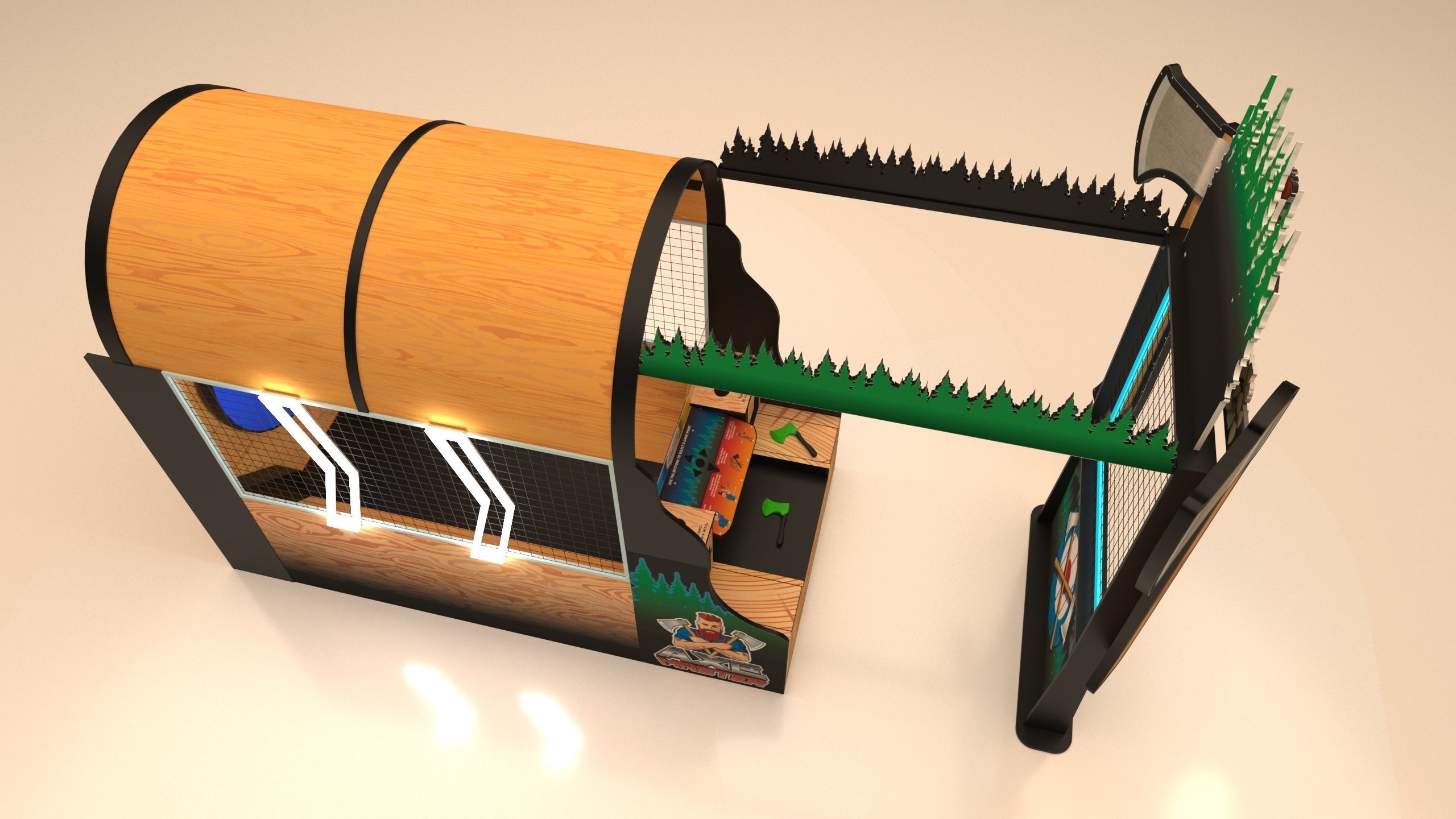 Bay Tek Axe Master Throwing Arcade Machine 3D model_3