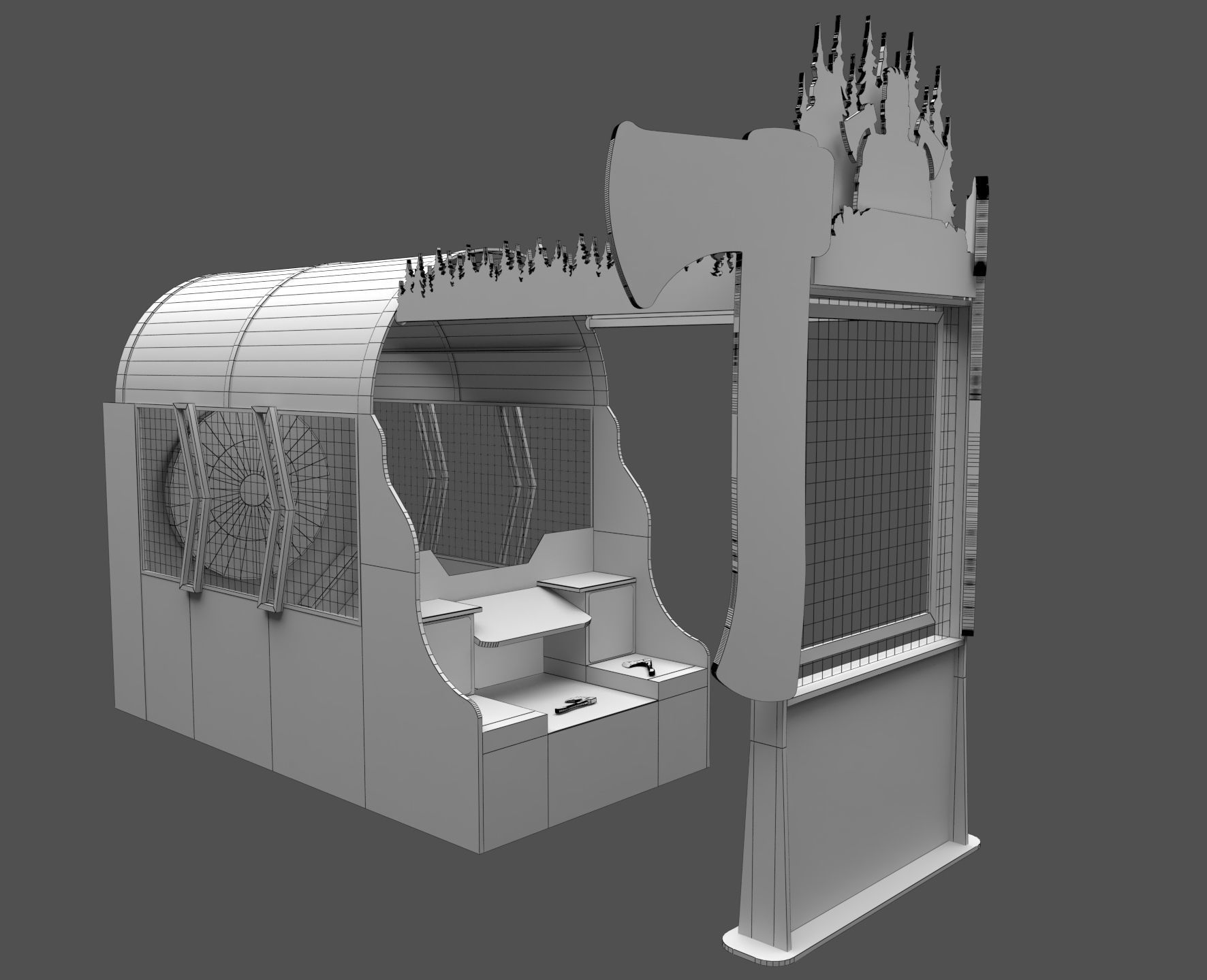 Bay Tek Axe Master Throwing Arcade Machine 3D model_5