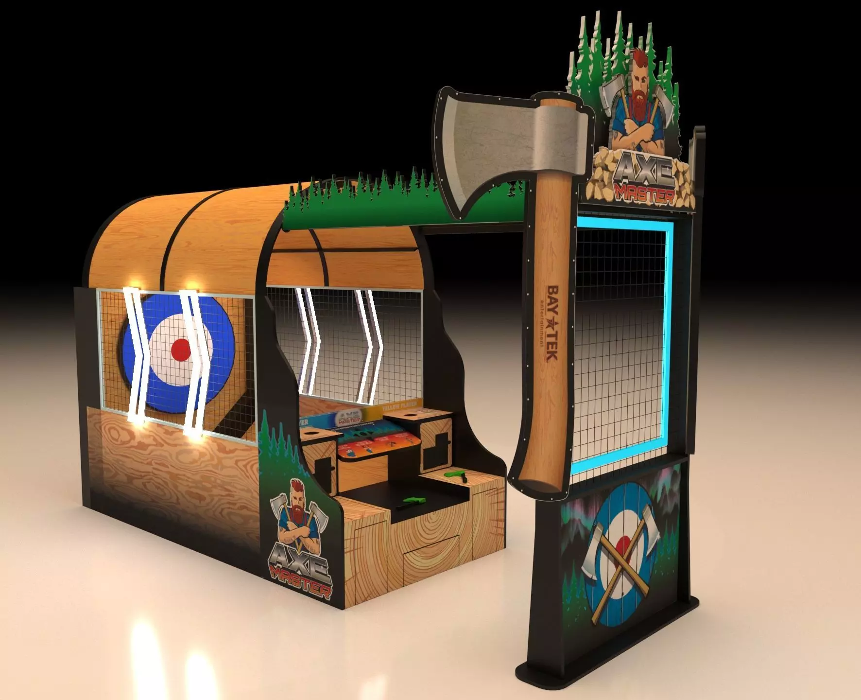 Bay Tek Axe Master Throwing Arcade Machine 3D model_0