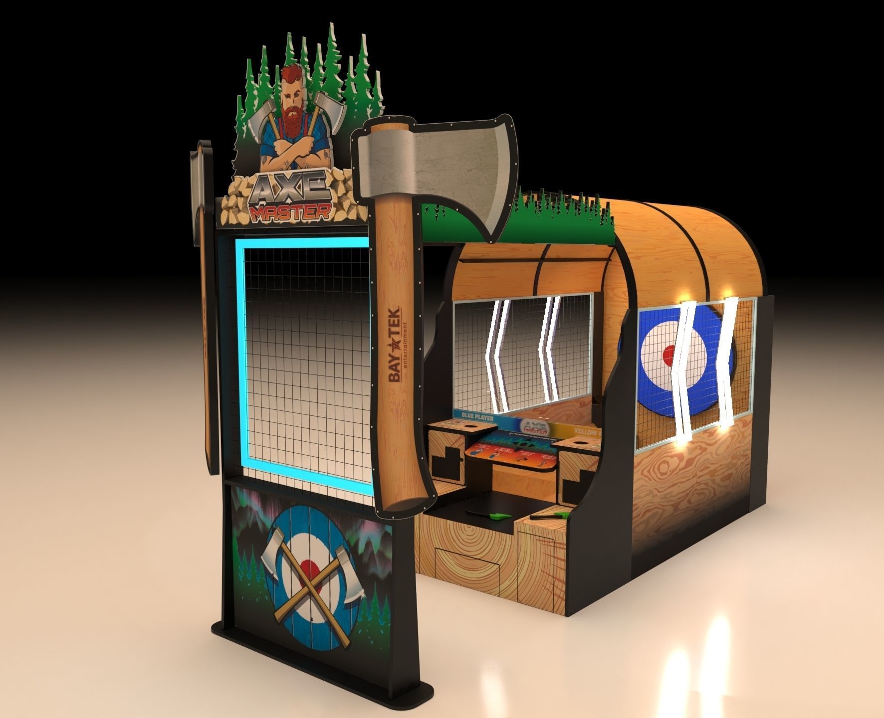 Bay Tek Axe Master Throwing Arcade Machine 3D model_1