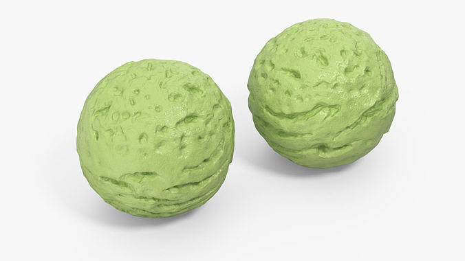 Pistachio Flavor Ice Cream Ball 3D model 5