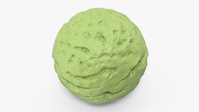 Pistachio Flavor Ice Cream Ball 3D model 6