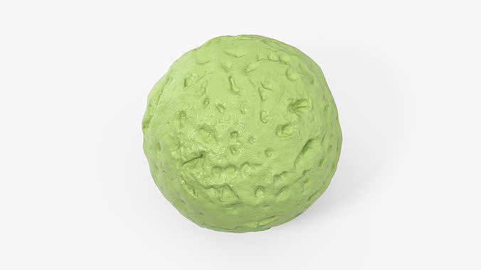 Pistachio Flavor Ice Cream Ball 3D model 7