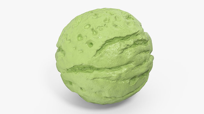 Pistachio Flavor Ice Cream Ball 3D model 4