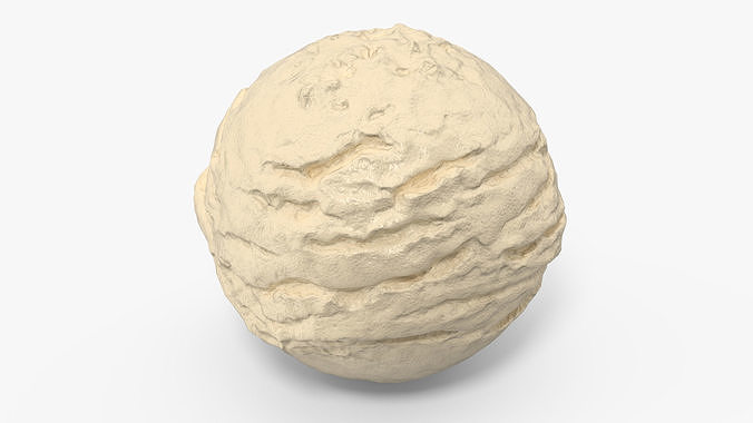 Vanilla Ice Cream Scoop 3D model 5