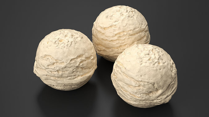 Vanilla Ice Cream Scoop 3D model 3