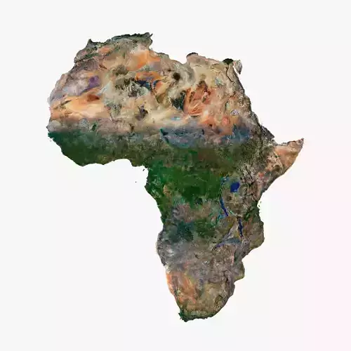 3D Relief of Africa Explore its Diverse Terrain
