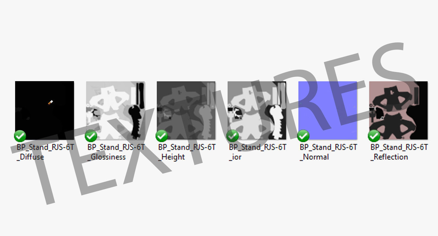 Jack Stand Black Low-poly 3D model_21