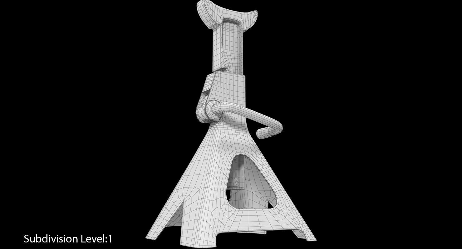 Jack Stand Black Low-poly 3D model_8