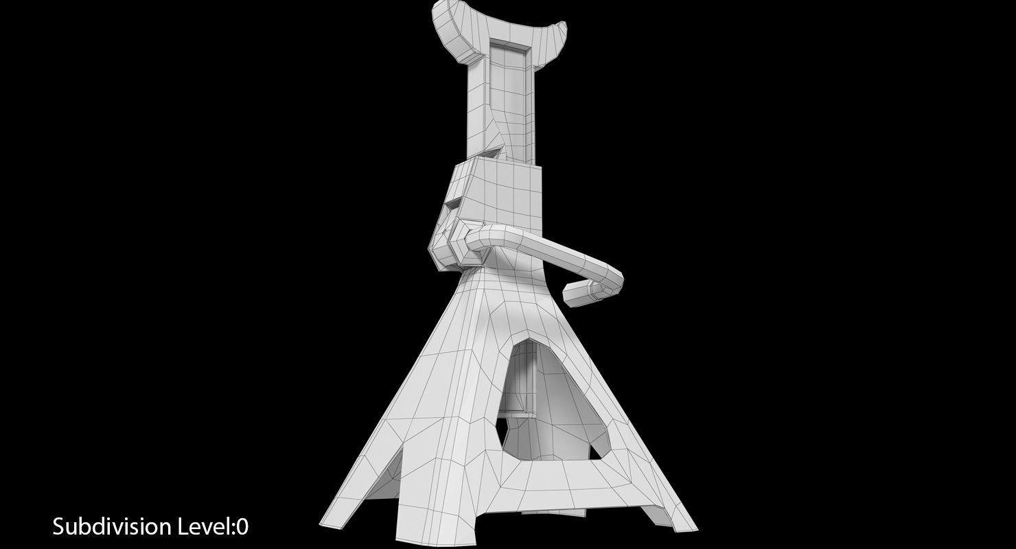 Jack Stand Black Low-poly 3D model_7