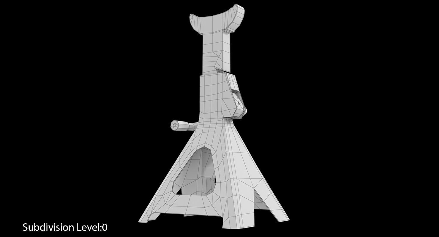 Jack Stand Black Low-poly 3D model_13