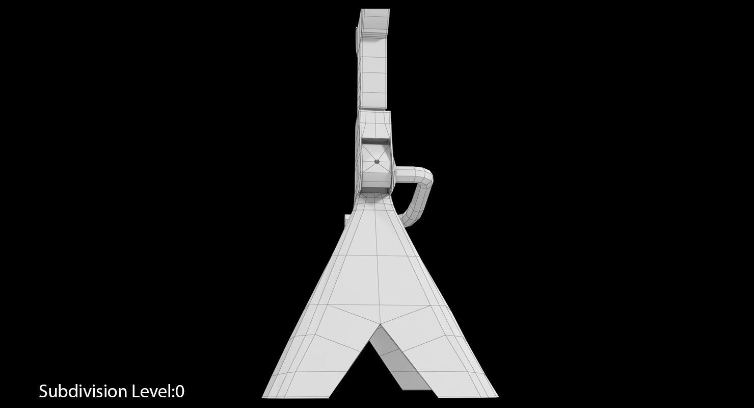 Jack Stand Black Low-poly 3D model_15