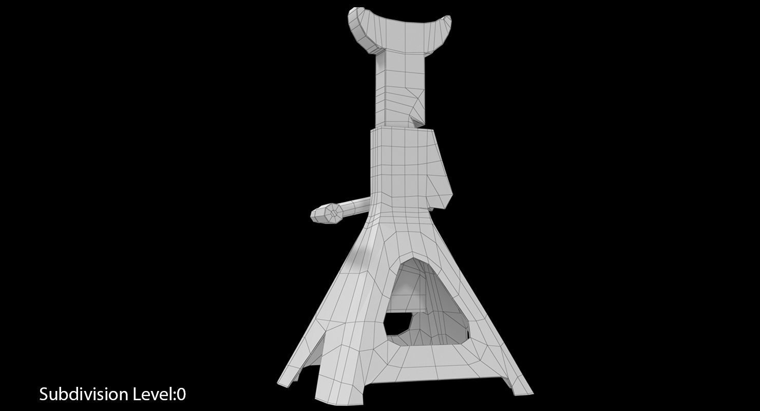 Jack Stand Black Low-poly 3D model_11