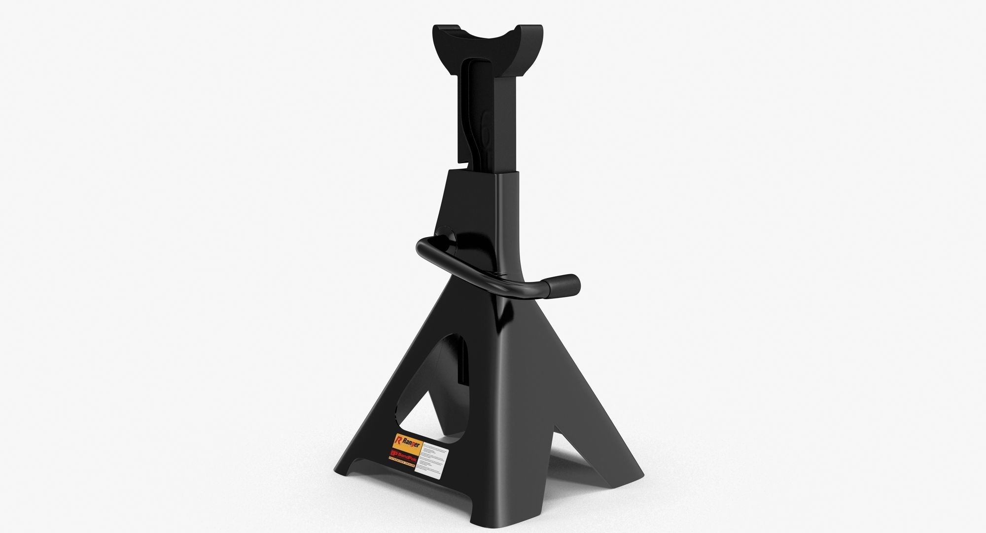 Jack Stand Black Low-poly 3D model_2