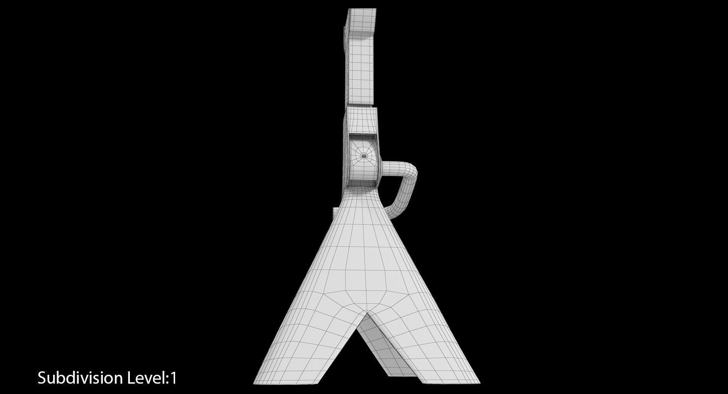 Jack Stand Black Low-poly 3D model_16