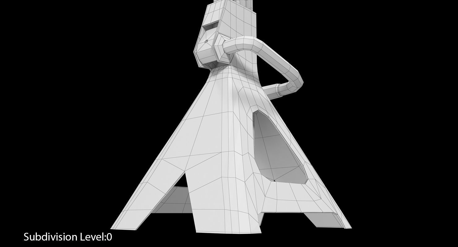 Jack Stand Black Low-poly 3D model_17