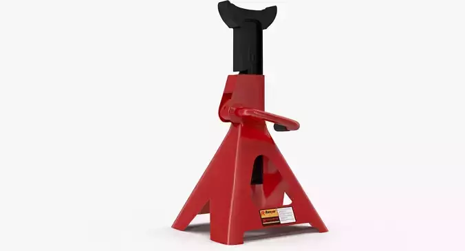 Jack Stand Red Low-poly 3D model