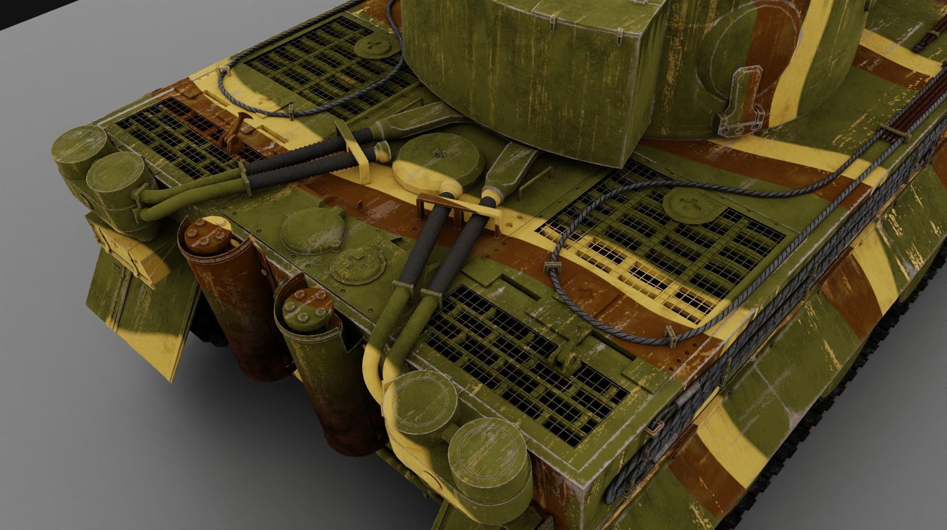 Tiger 131 Low-poly 3D model_2